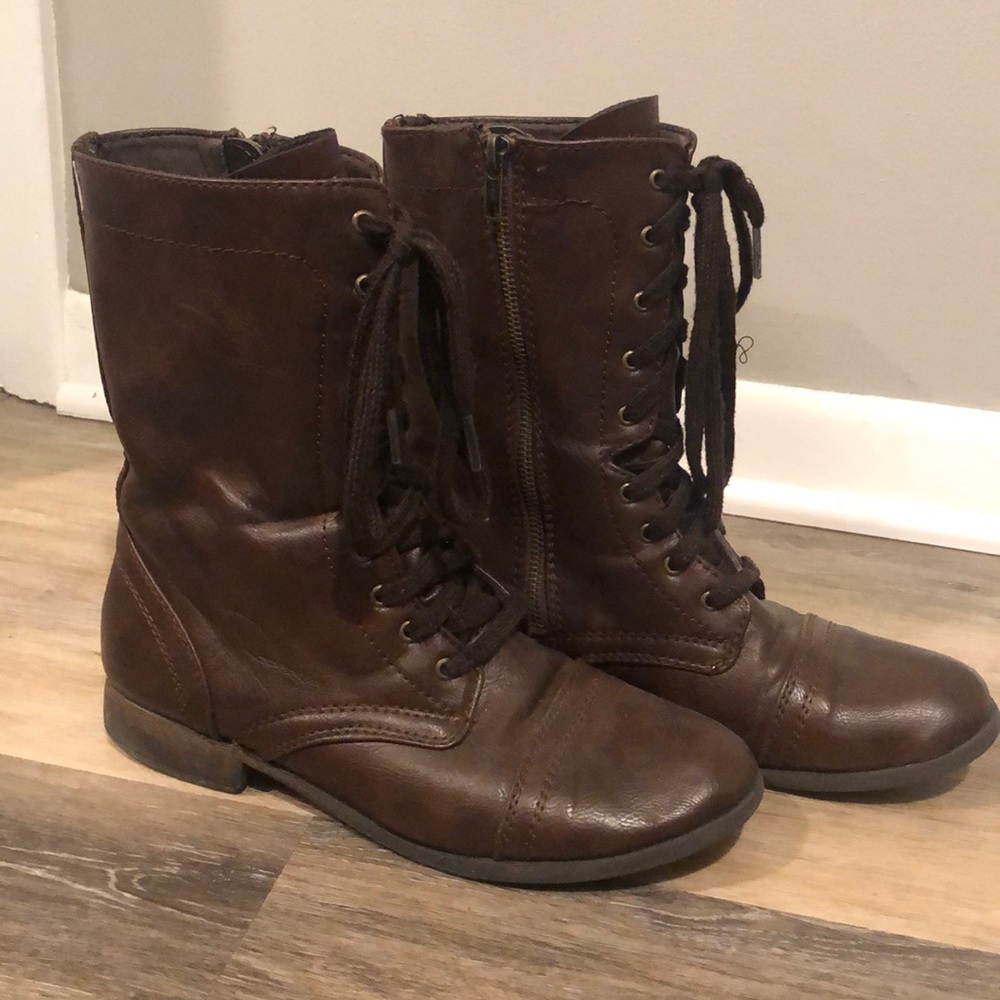 Brown Combat Boots size 8.5